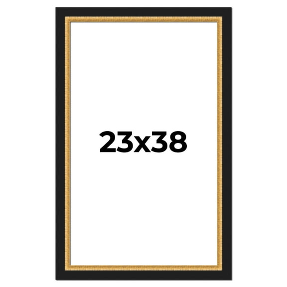 23x38 Frame Gold Real Wood Picture Frame Width 2.25 Inches | Interior Frame Depth 0.5 Inches |