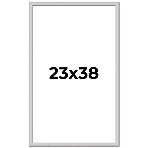 23x38 Frame Silver Inner Slope Bevel Picture Frame | 1 Inch Moulding Width | 0.75 Inch Rabbet Depth