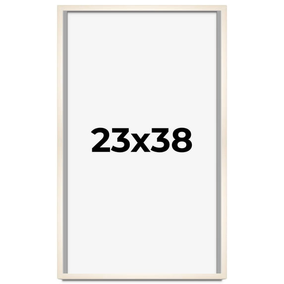 23x38 Frame White Wash Solid Wood Picture Frame | 0.75 Inch Moulding Width | Includes UV Acrylic