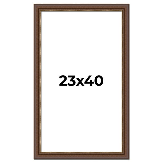 23x40 Copper and Brown Real Wood Picture Frame Width 2 inches | Interior Frame Depth 0.5 inches |