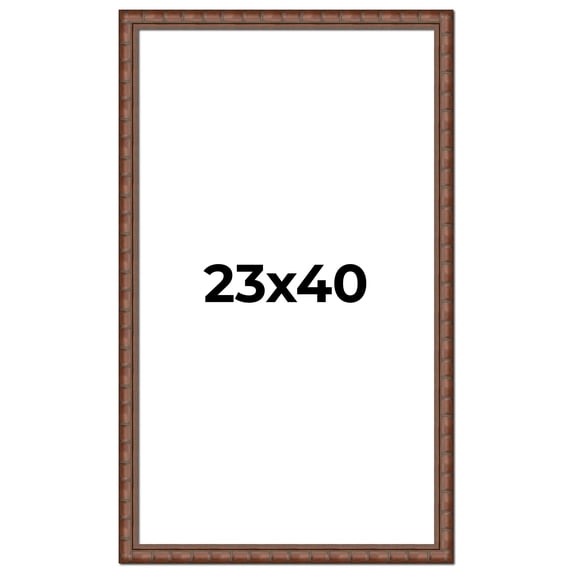 23x40 Dark Brown Bamboo Real Wood Picture Frame Width 1.5 inches | Interior Frame Depth 0.5 inches