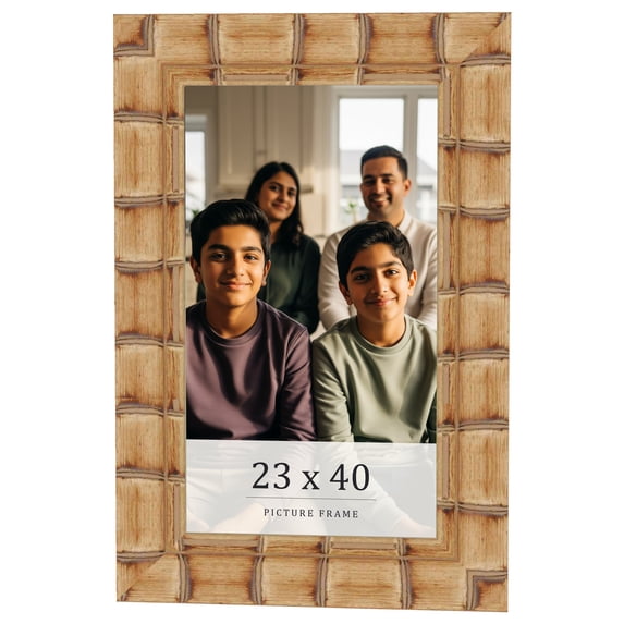 23x40 Frame Beige Real Wood Picture Frame Width 3 inches | Interior Frame Depth 0.5 inches |