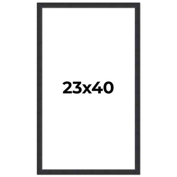 23x40 Frame Black Real Wood Picture Frame Width 1.25 Inches | Interior Frame Depth 0.5 Inches |