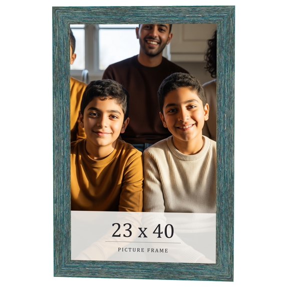 23x40 Frame Blue Rustic Barnwood Solid Wood Picture Frame Width 1.25 Inches | Interior Depth 0.5