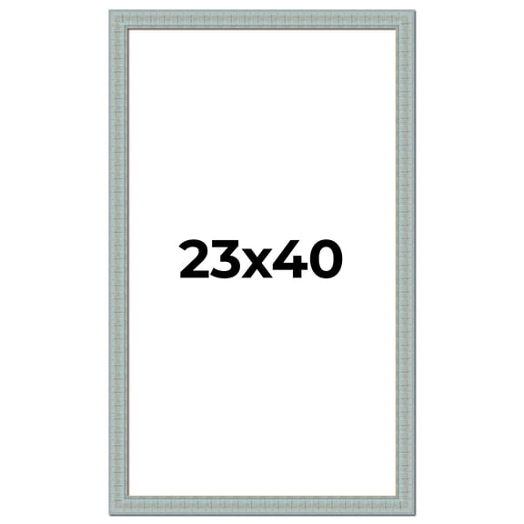 23x40 Frame Blue Teal Distressed Solid Wood Picture Frame | 1.625 Inch Moulding Width | Sonoma Blue