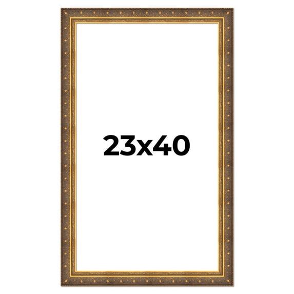23x40 Frame Vintage Gold Solid Wood Picture Frame | 2.5 Inch Moulding Width | Ornate Bronze Museo