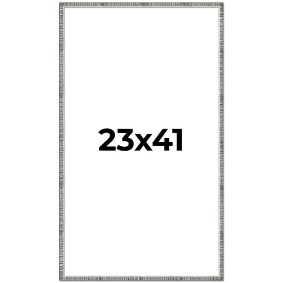 23x41 Frame Silver Picture Frame - Complete Modern Photo Frame Includes UV Acrylic Shatter Guard