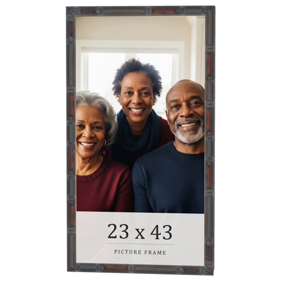 23x43 Frame Brown Bamboo with Dark Coffee/Walnut Finish | Solid Wood Picture Frame Width 0.75