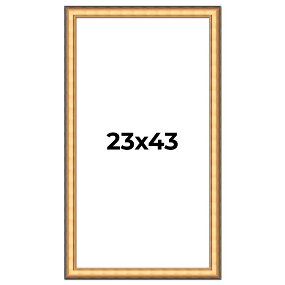 23x43 Frame Gold Plein Aire Solid Wood Picture Frame Width 2 Inches | Interior Frame Depth 0.5