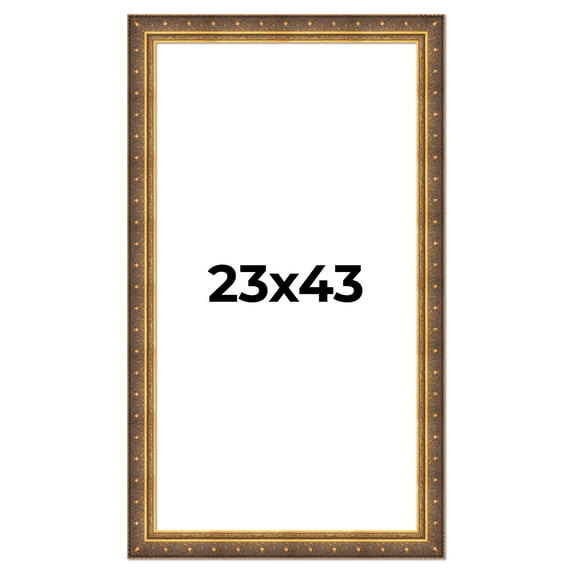 23x43 Frame Vintage Gold Solid Wood Picture Frame | 2.5 Inch Moulding Width | Ornate Bronze Museo