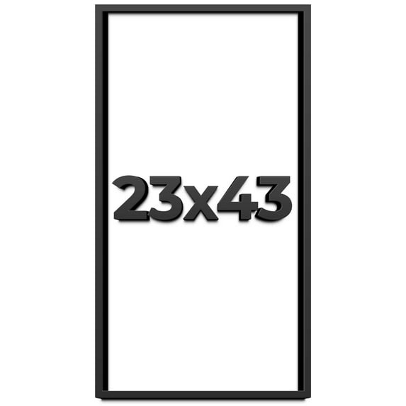 23x43 Shadow Box Frame Black | 1 inches Deep Real Wood Contemporary Shadowbox Display Frame | UV