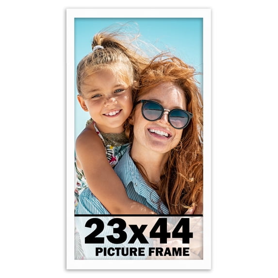 23x44 Frame White Solid Wood Picture Frame Includes UV Acrylic Shatter Guard Front, Acid Free Foam