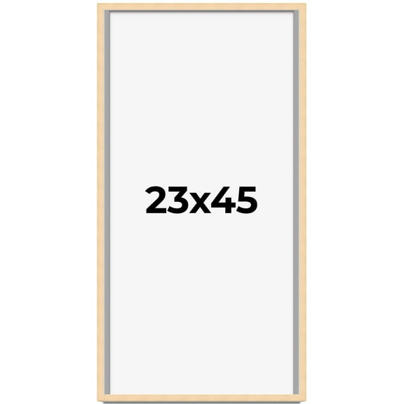 23x45 Frame Beige Real Wood Picture Frame Width 0.75 inches | Interior Frame Depth 0.5 inches |