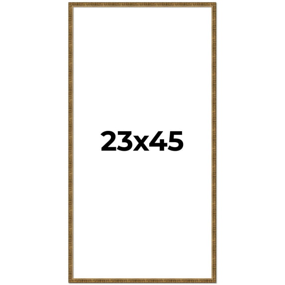 23x45 Frame Gold Kingsley Distressed Solid Wood Picture Frame Width 0.75 Inches | Interior Frame
