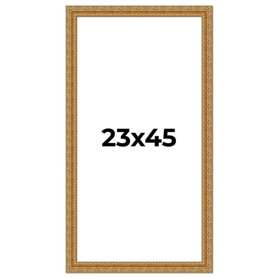 23x45 Frame Gold Ornate Solid Wood Picture Frame | 2 Inch Moulding Width | Firman Traditional Photo