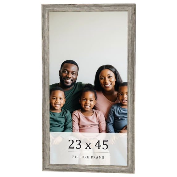 23x45 Frame Grey Solid Wood Picture Frame Width 1 Inches | Interior Frame Depth 0.5 Inches |