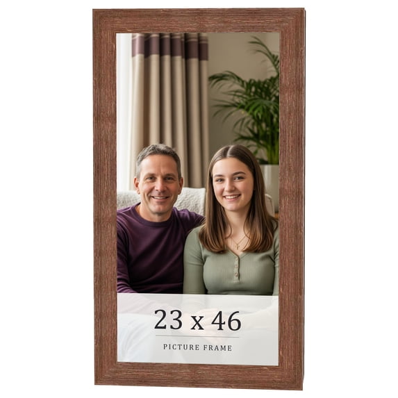 23x46 Frame Brown Farmhouse Solid Wood Picture Frame Width 1.5 Inches | Interior Frame Depth 0.5