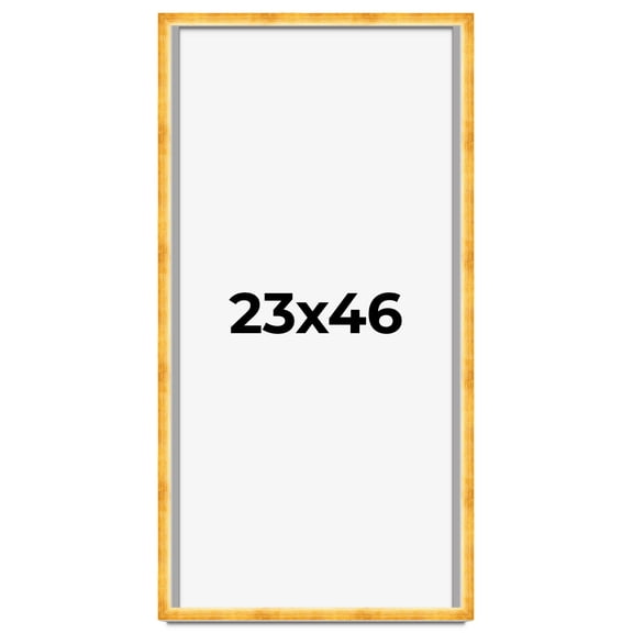 23x46 Shadow Box Frame Gold | 1.625 Inches Deep Real Wood Traditional Shadowbox Display Frame | UV