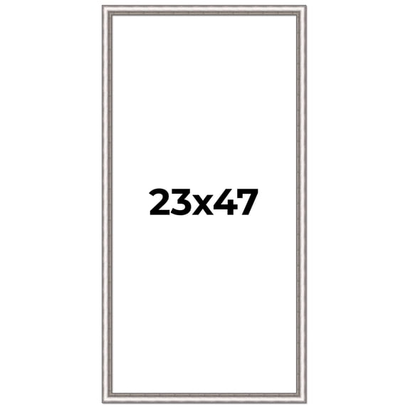23x47 Frame Silver Real Wood Picture Frame Width 1.25 Inches | Interior Frame Depth 0.5 Inches |