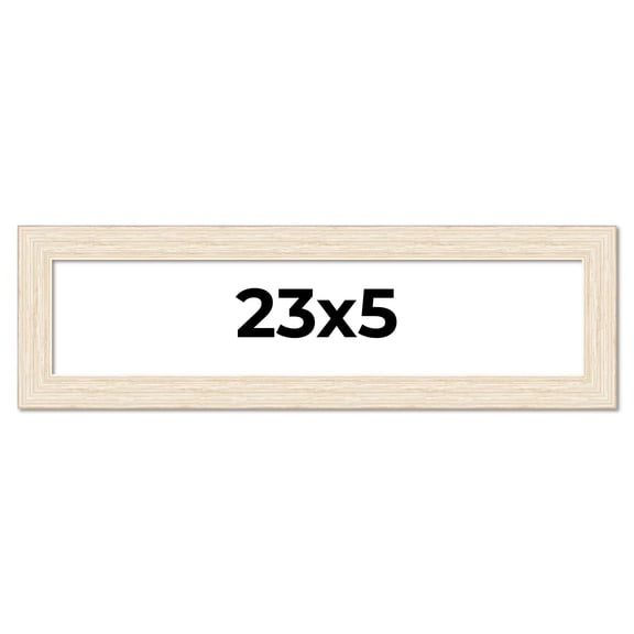 23x5 Frame White Barnwood Picture Frame Includes UV Acrylic Plexiglass, Acid Free Foam Backing