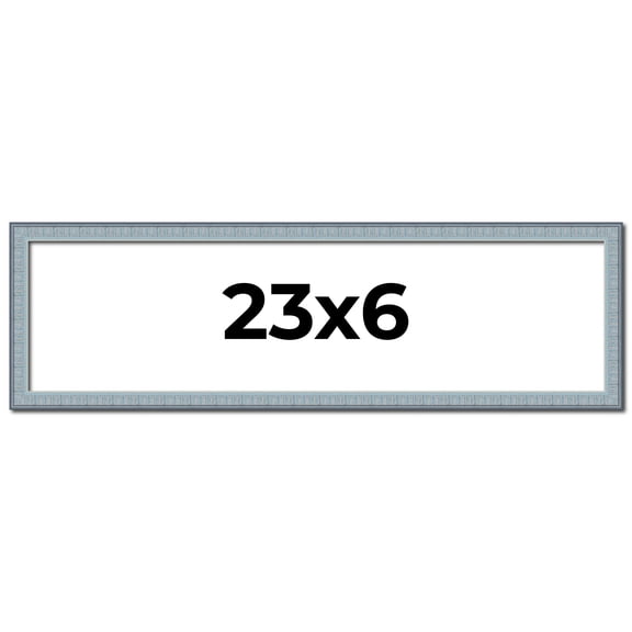 23x6 Frame Rustic Sky Blue Solid Wood Picture Frame | 0.75 Inch Moulding Width |Includes UV Acrylic