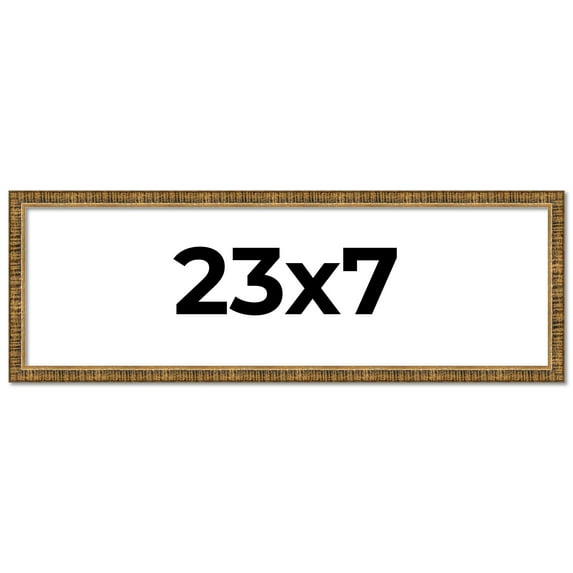 23x7 Frame Gold Solid Wood Picture Frame - Complete Modern Photo Frame Includes UV Acrylic