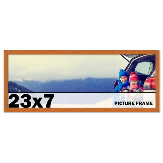 23x7 Frame Honey Pecan Brown Picture Frame - Modern Photo Frame Includes UV Acrylic Shatter Guard