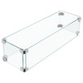 23x7x5.5 Glass Flame Wind Guard,Thick Tempered Glass Rectanglar FirePit