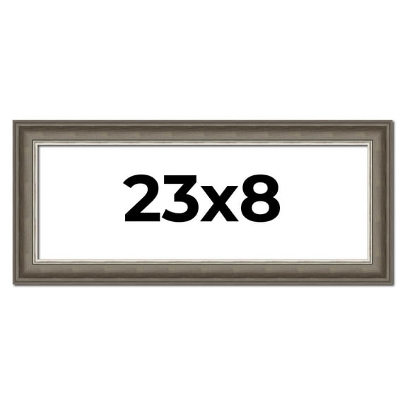 23x8 Frame Brown Solid Wood Picture Frame | 1.75 Inch Moulding Width | Austin Frame Complete with