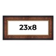 thumbnail image 1 of 23x8 Frame Brown Walnut Gold Ornate Trim Solid Wood Plein Air Picture Frame | 3 Inch Moulding Width, 1 of 8