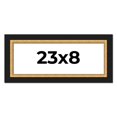 thumbnail image 1 of 23x8 Frame Gold Real Wood Picture Frame Width 2.25 Inches | Interior Frame Depth 0.5 Inches |, 1 of 8