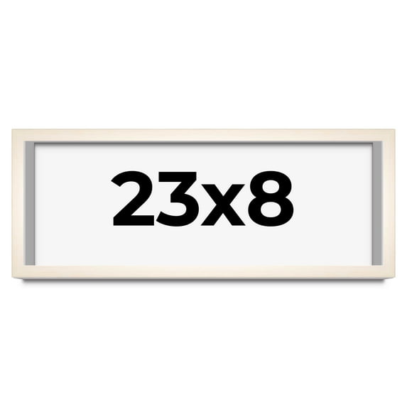 23x8 Frame White Wheat Solid Wood Picture Frame | Moulding Width 0.75 Inches | Interior Depth 0.5