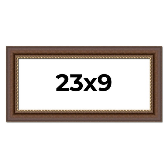 23x9 Copper and Brown Real Wood Picture Frame Width 2 inches | Interior Frame Depth 0.5 inches |