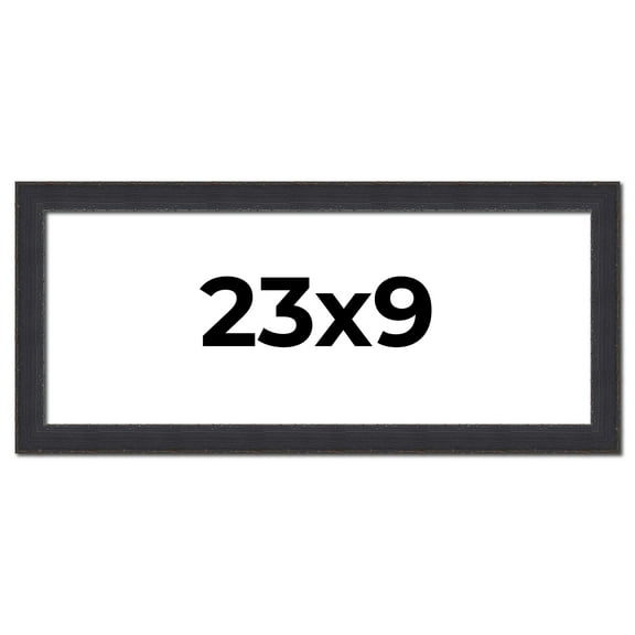 23x9 Frame Black Real Wood Picture Frame Width 1.25 Inches | Interior Frame Depth 0.5 Inches |