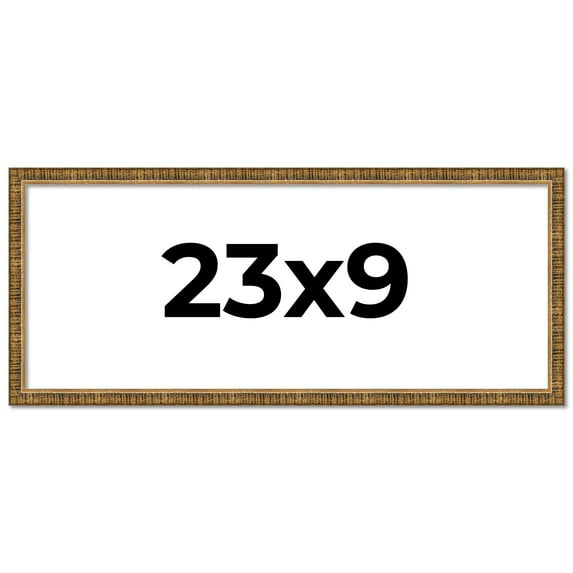 23x9 Frame Gold Kingsley Distressed Solid Wood Picture Frame Width 0.75 Inches | Interior Frame
