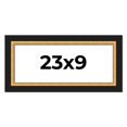 thumbnail image 1 of 23x9 Frame Gold Real Wood Picture Frame Width 2.25 Inches | Interior Frame Depth 0.5 Inches |, 1 of 8