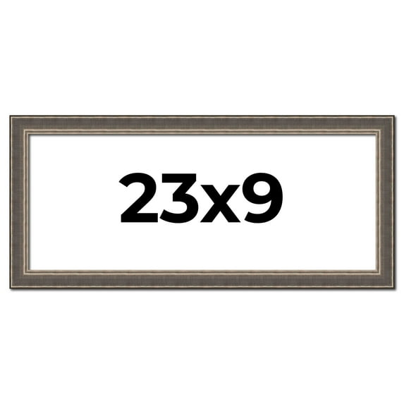 23x9 Frame Silver Real Wood Picture Frame Width 1.25 Inches | Interior Frame Depth 0.5 Inches |