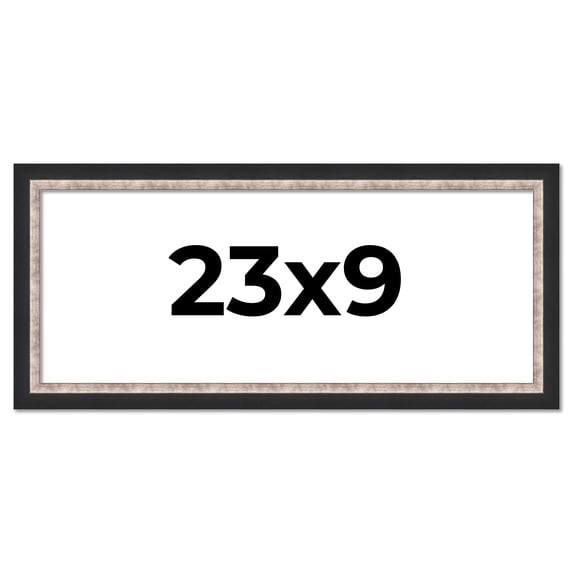 23x9 Frame Silver Real Wood Picture Frame Width 1.25 Inches | Interior Frame Depth 0.75 Inches |
