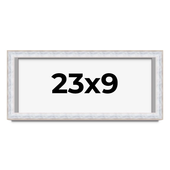 23x9 Shadow Box Frame Silver | 1.625 Inches Deep Real Wood Contemporary Shadowbox Display Frame |