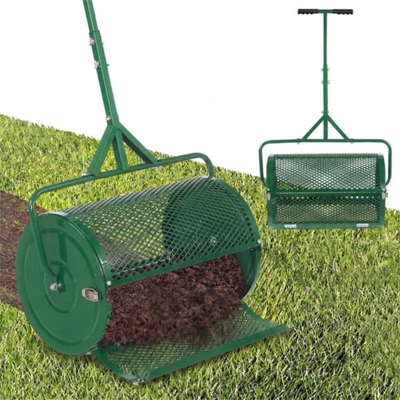 Lawn Topdressing Compost Spreader, Green, 0.75 x 0.5 Inch Mesh for Soil Sand Fertilizer, 24 Inch