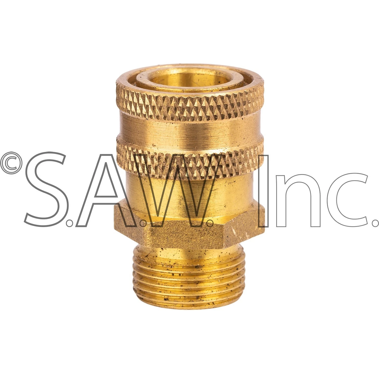 24.0447 Mtm Hydro Oem Brass 3/8" Female Quick Connect And Male M22 Hose Adapter