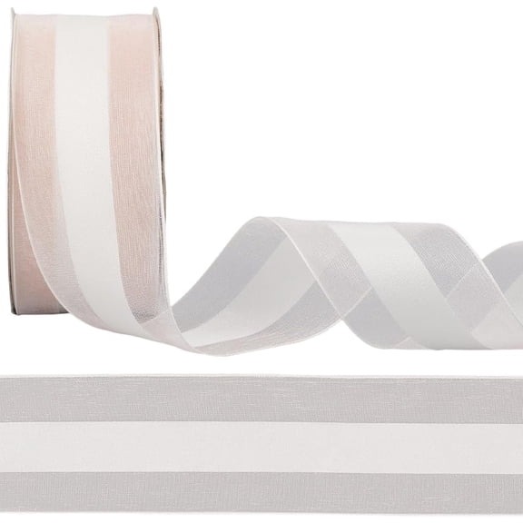 24.06 Yards 1 5/8 Inch Pink Tulle Ribbon Minimalist Chiffon Silk Trim Sheer Thin Decorative Spring Fabric Ribbons for Sewing Making Birthday Home Decor Gift Wrapping DIY Craft Supply