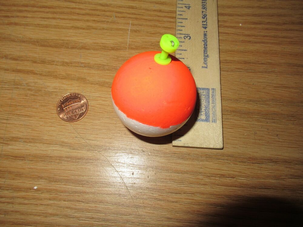 24 1.75" FISHING BOBBERS Round Weighted Floats Red / White Foam SNAP ON