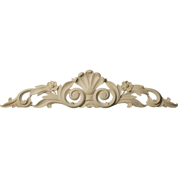 24 1/8"W x 5 1/8"H x 3/4"D Medium Farmingdale Center with Scrolls, Rubberwood
