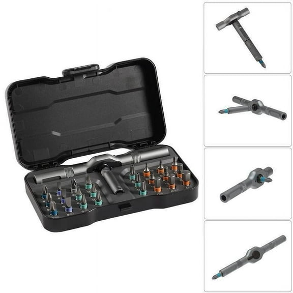 24 in 1 DlY Screwdriver Set,1 Set Switchable Screwdriver Shape Magnetic Screwdriver Set,Compact and Portable Ratchet Screw0driver SetHome Repair Tool Box Gift for Thanksgiving,Christmas