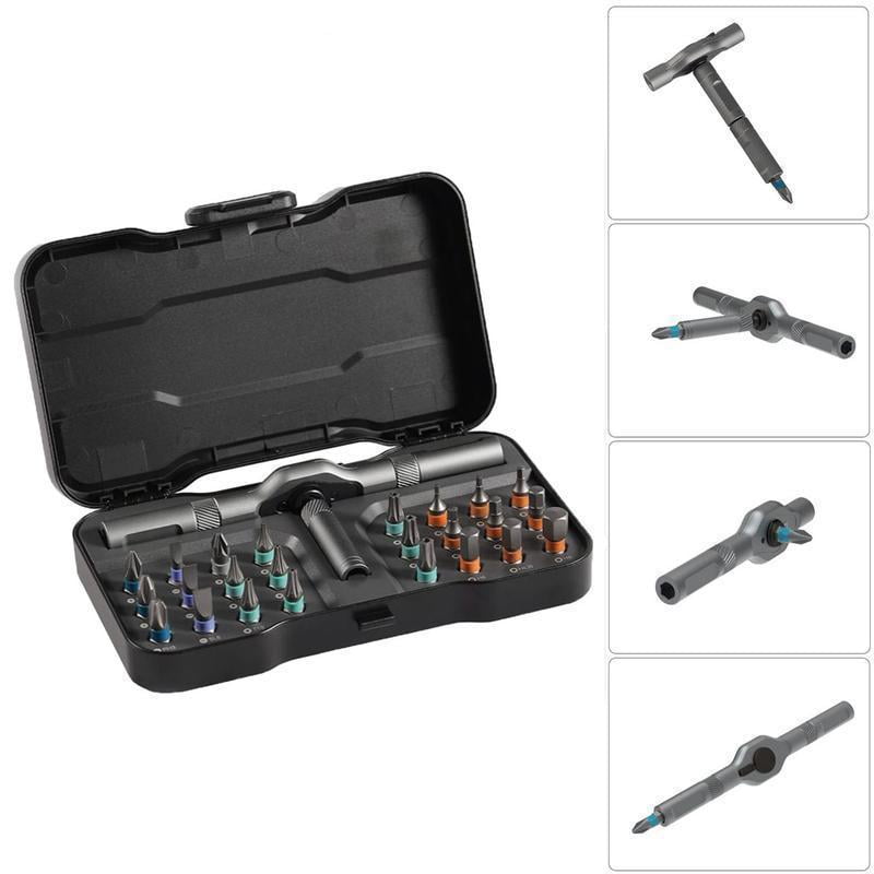 24-in-1 Magnetic Ratchet Screwdriver Set – Portable, S2 Steel Bits For Electronics, Bikes, Furniture Repair