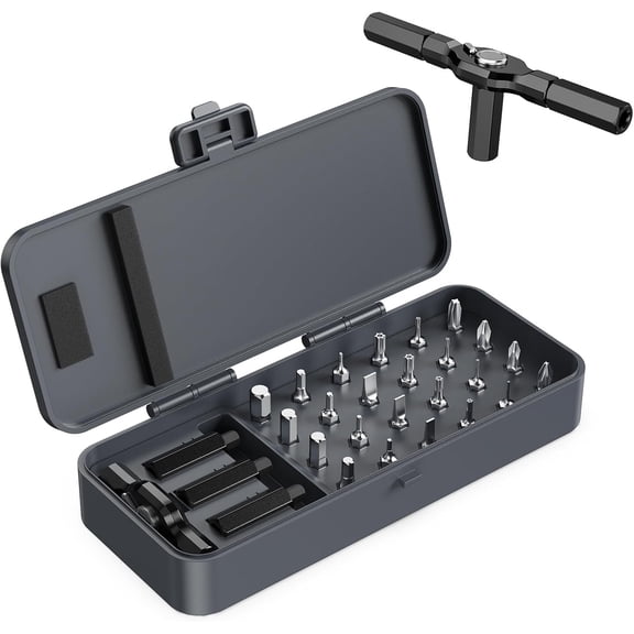 24 in 1 Magnetic Screwdriver Set, DIY Ratchet Mini Screwdriver Set, Multi Bit Magnetic Drive Set with Detachable Ratchet Handle, Precision Repair Tool Kit for PC Furniture Bicycles