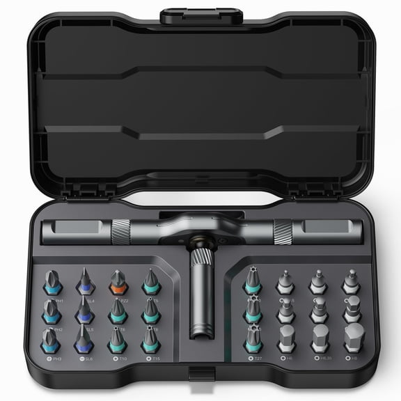 24 in 1 Magnetic Screwdriver Set, DIY Ratchet Screwdriver Set, Multi Bit Magnetic Drive Set with Detachable Ratchet Handle, Portable Precision Repair Tool Kit for Furniture Computer Bicycle