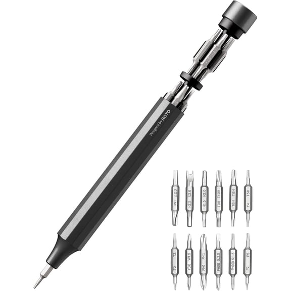 24 in 1 Multi Bit Mini Screwdriver Set Magnetic, Manual Precision Screwdriver Set, EDC Pen Screwdriver for Eyeglasses, Electronics, Watches, Phones, Laptops, Cameras, Slate Grey