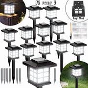 12/6 Solar Outdoor Lights, 700mA Solar Footpath Lights, 10 Hours Long-lasting LED Landscape Lighting Outdoor Solar Path Lights, Solar Garden Lights, Outdoor Solar Path Lights, Suitable for Gardens